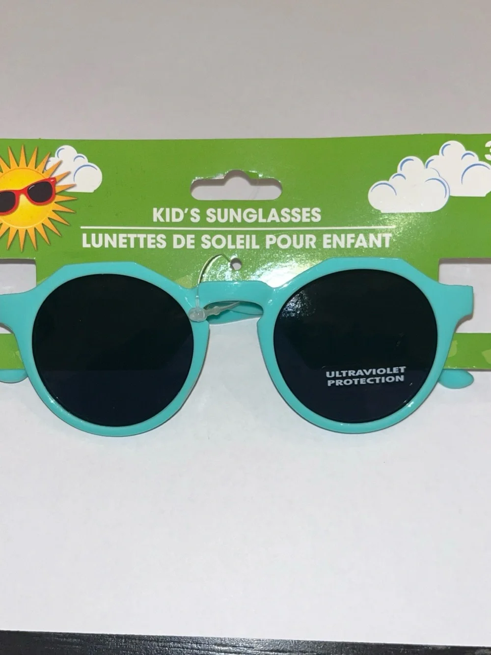 Children's Round Turquoise Sunglasses with UV Protection